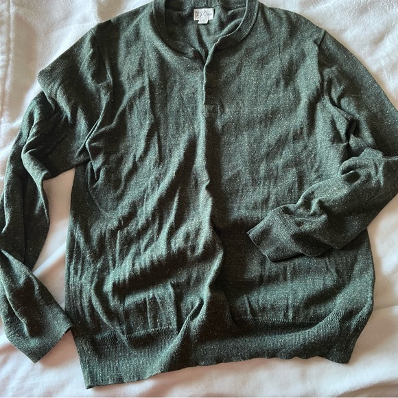 J. Crew Other - J. CREW Cotton-silk Donegal tweed henley sweater